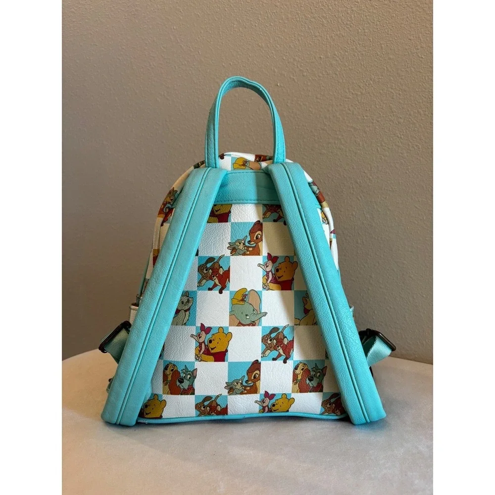 Disney‎ Loungefly Mini Backpack Checkered Classics Winnie Pooh Dumbo Bambi Blue